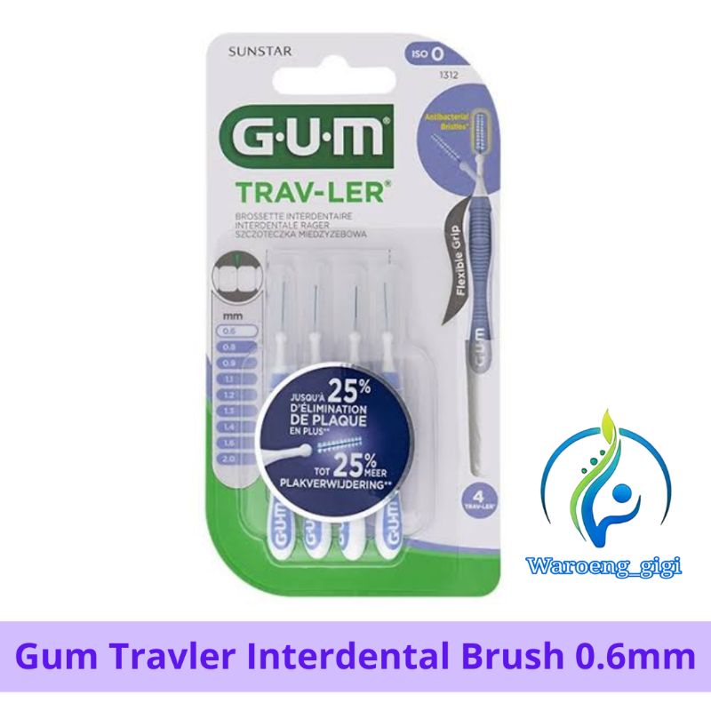 GUM Interdental Brush Trav Ler Travler 0.6mm (Ungu Muda)