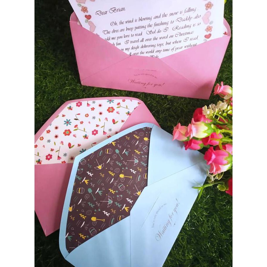 

Amplop Surat / Kartu Ucapan / Wedding - BLUE PINK FLOWER SERIES