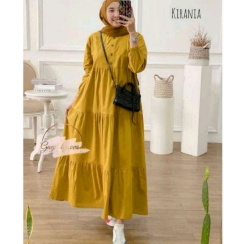 DRESS JUMBO KIRANIA MIDI DRESS BAHAN KATUN RAYON FASHION WANITA