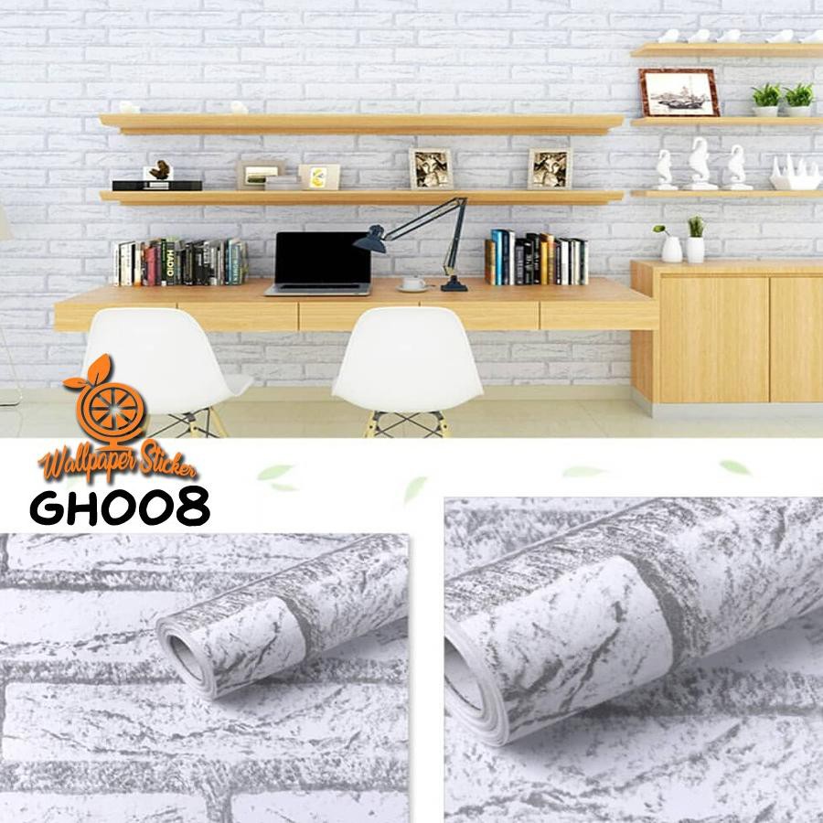 Terbaruϟday [COD] Sticker Wallpaper - Walpaper Sticker Dinding PVC (Size 45cm X 10M)- Motif Bata Put