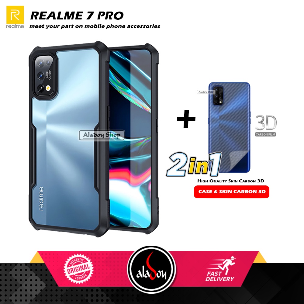 Case REALME 7 PRO Armor Fusion Transparent Casing Free Skin Carbon 3D