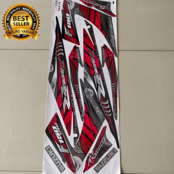 Sticker Striping Satria FU Raider 150 r 2014 2015 silver lis merah Variasi Thailand thailook