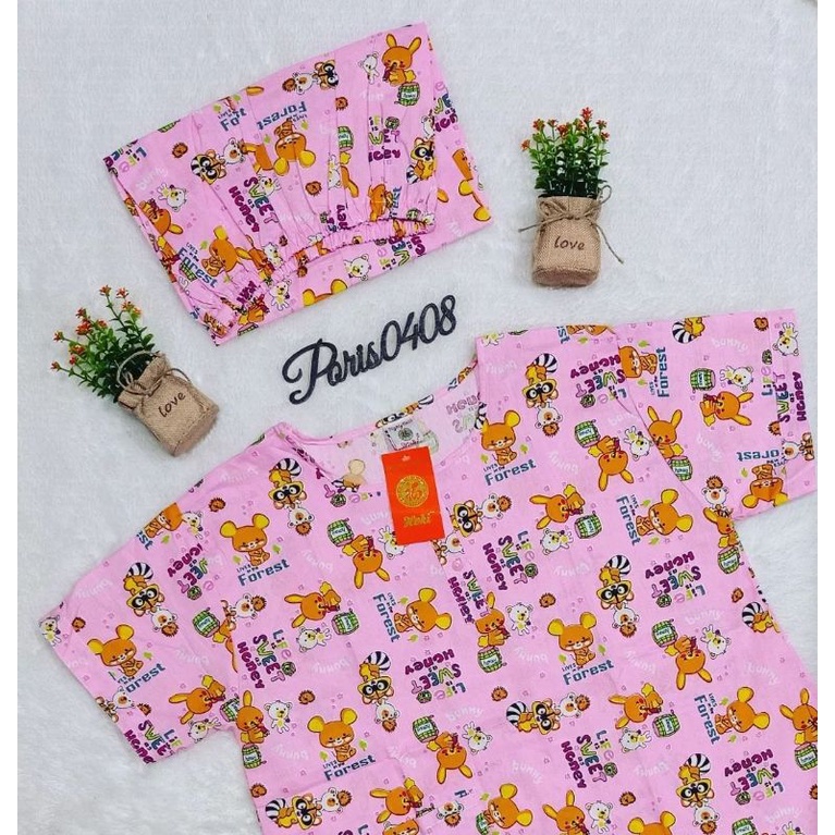 Baju Tidur Piyama HOKI Celana 3/4 katun wanita {sweet honey}