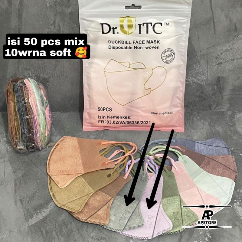 MASKER DUCKBILL WARNA ISI 50 PCS MURAH