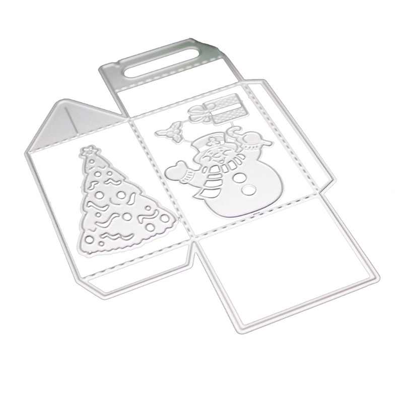 Cetakan Stensil Cutting Dies Motif Snowman Natal Bahan Metal Untuk Scrapbook / Craft DIY