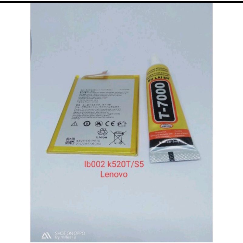 Batre batrey batrei Lenovo k5 k520T S5 + Lem T-7000 15ml- Hitam