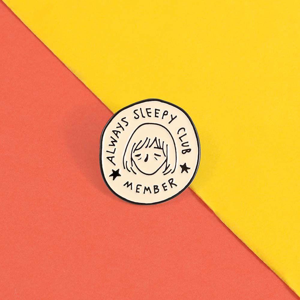 Mxbeauty Lucu Bros Hadiah Untuk Wanita Pria Fashion Kerah Bros Selalu Tidur Club Travel Commemorative Lapel Pin Enamel Pin