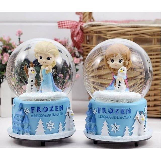 Kotak musik frozen snowball elsa anna bola kristal salju  lampu musik snowman / frozen snow globe