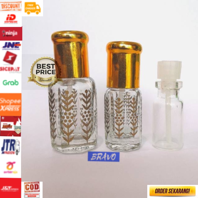 Botol TOLA SURRATI kosong motif padi (3ml/6ml/12ml)-Botol Parfum Tola Kembang