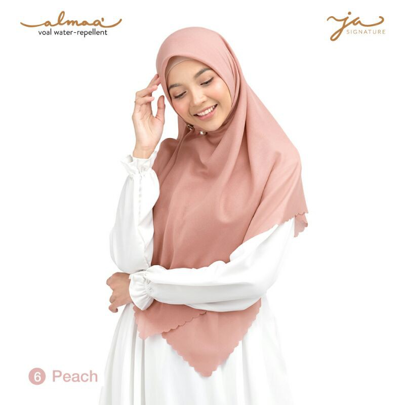 Jilbab Segiempat Voal Polos by JilbabArfa Warna Peach