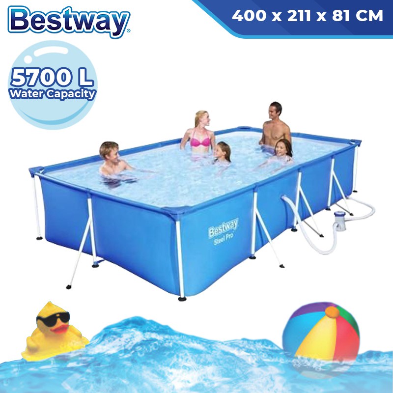Bestway 56424 Kolam renang anak tanpa pompa 4m persegi panjang - kolam besar - kolam jumbo