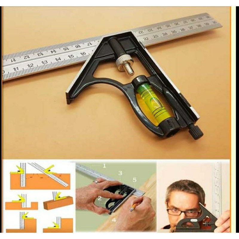 

Penggaris siku tukang multifungsi