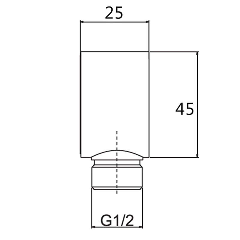 Wall Supply Elbow, Aksesoris Konektor Selang Shower Tempel Dinding Bulat Kuningan G1/2Inch Stopkontak Air Untuk Shower