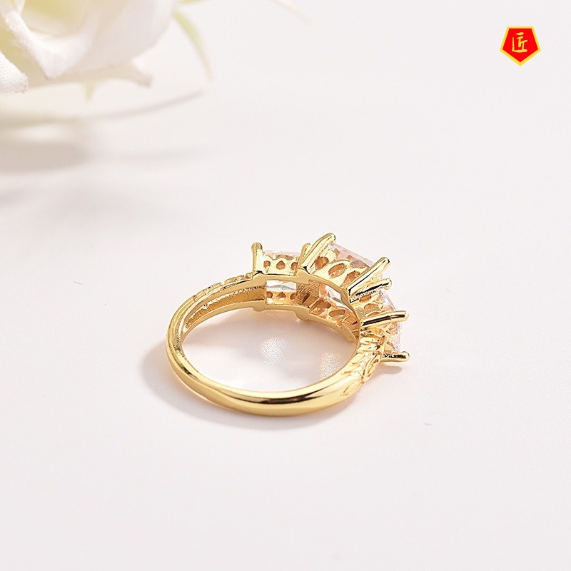 [Ready Stock]Diamond Hollow Gold Ring Korean Fashion