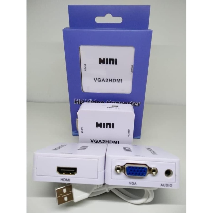 Converter VGA to HDMI Adapter Box Mini