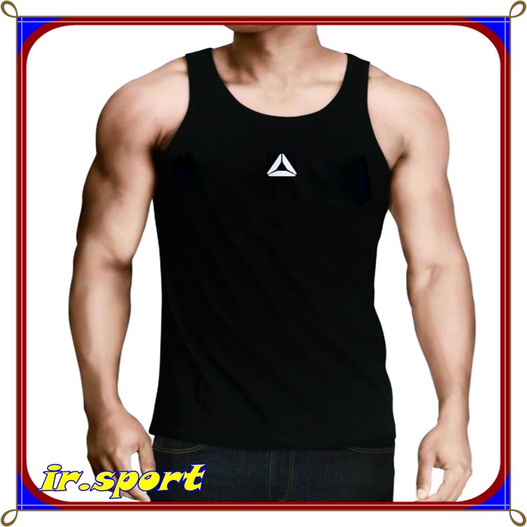 Kaos singlet gym fitness REEBOK baju training pria