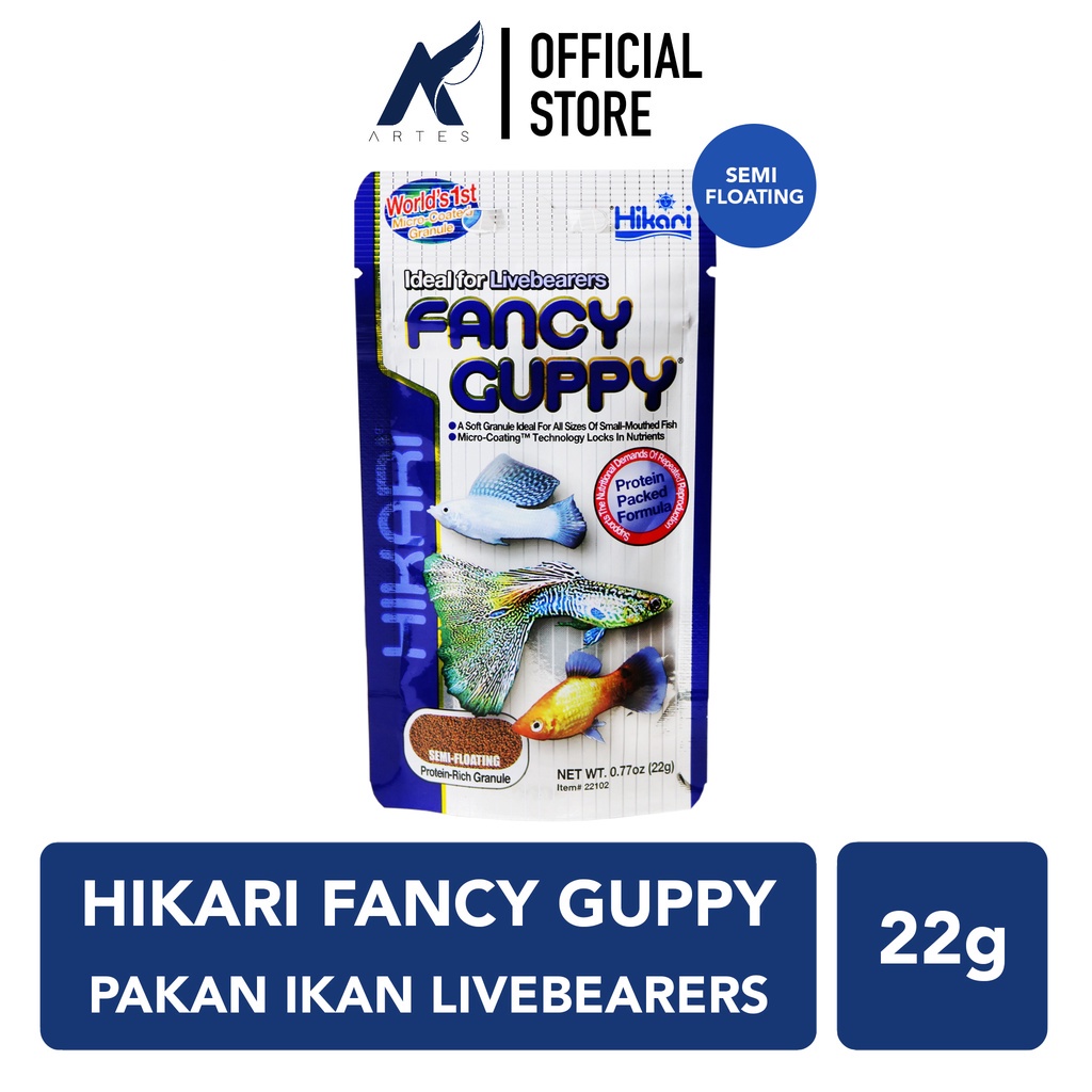 HIKARI FANCY GUPPY Pelet-Pellet-Makanan-Pakan Ikan Hias Livebearer-Livebearers Gapi-Gupy-Molly-Platy