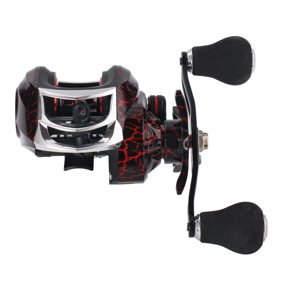 SNAKESKIN Reel Pancing Baitcasting Fishing Reel 18+1 Ball Bearing 7.2:1 Left Hand - EL1000 - Black