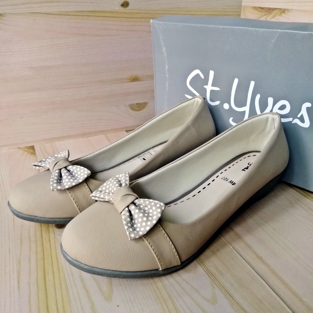 ST.Yves MW107BG Sepatu Slip On Wanita Cantik Casual Pita Mocca Cokelat Original Matahari