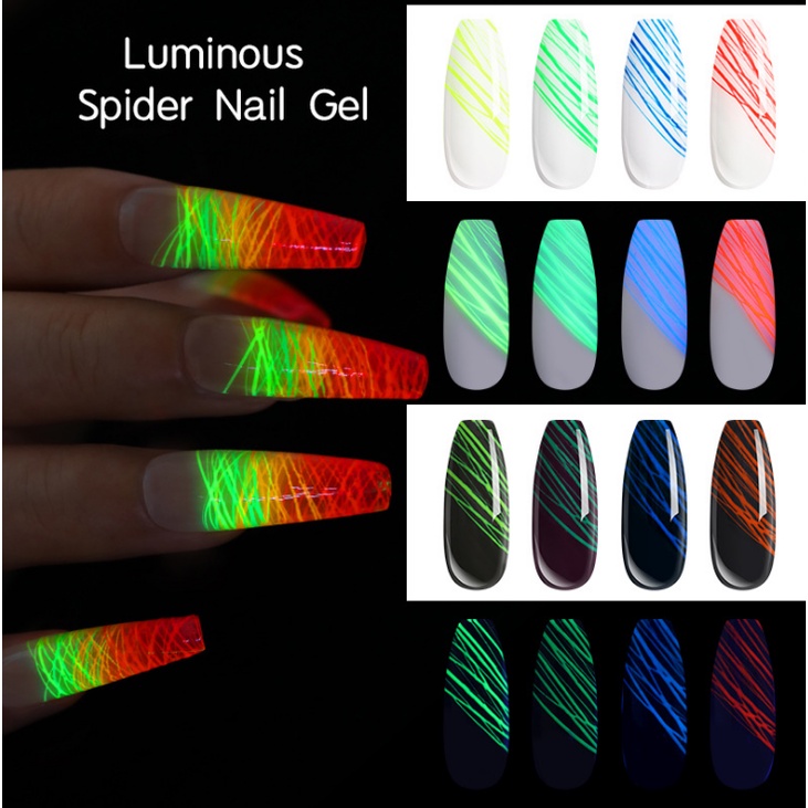 ROSALIND Luminous Spider Gel Nail Polish UV LED Nail Art / Kutek / Cat Kuku/Kutek UV Gel/Gel Nail Polish/Kutek Glow in the dark/Spider Gel