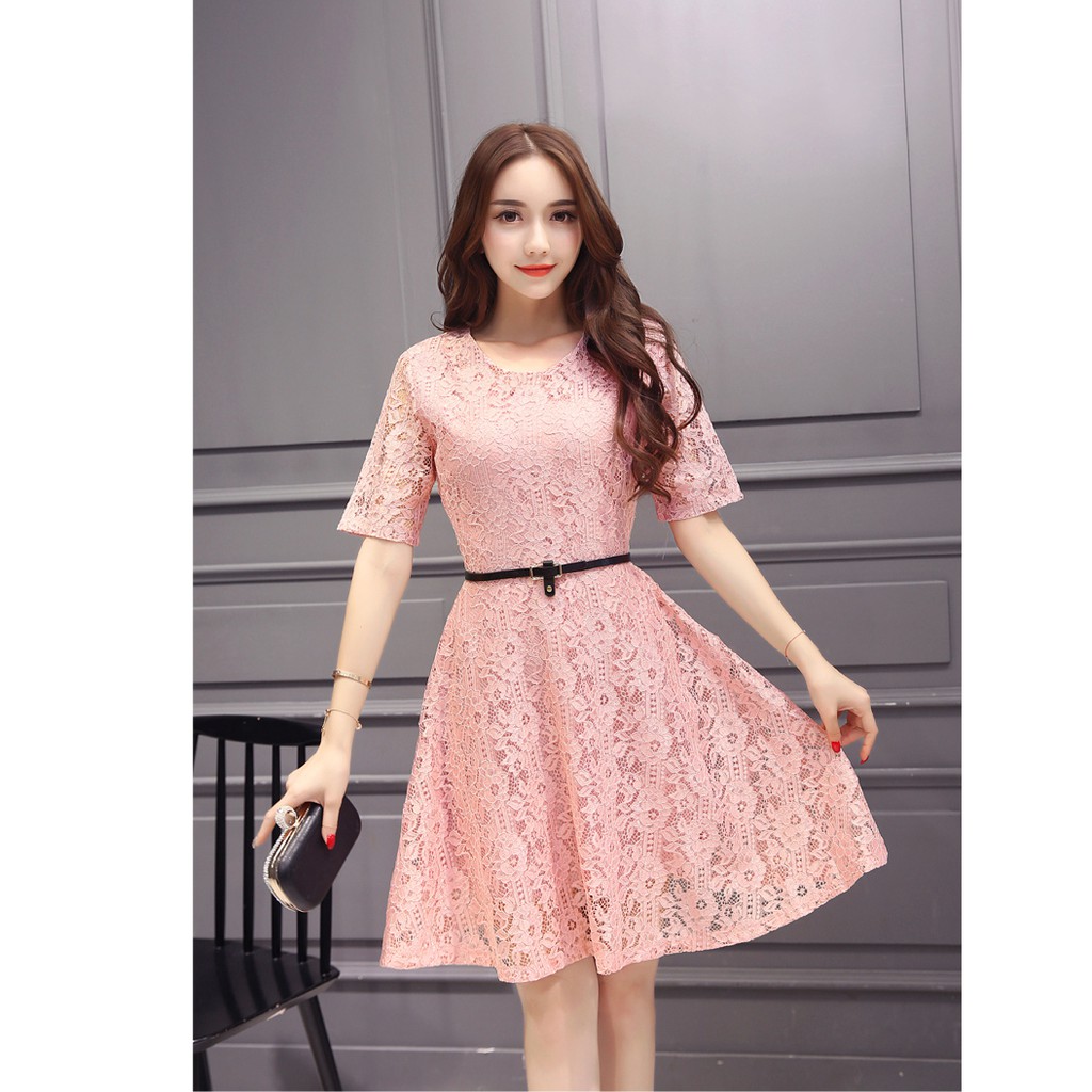 dress hitam pink