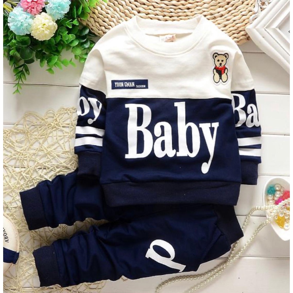 SETELAN SWEATER ANAK BABY SIZE 1-5 TAHUN TERBARU, TERLARIS BAHAN BABYTERRY