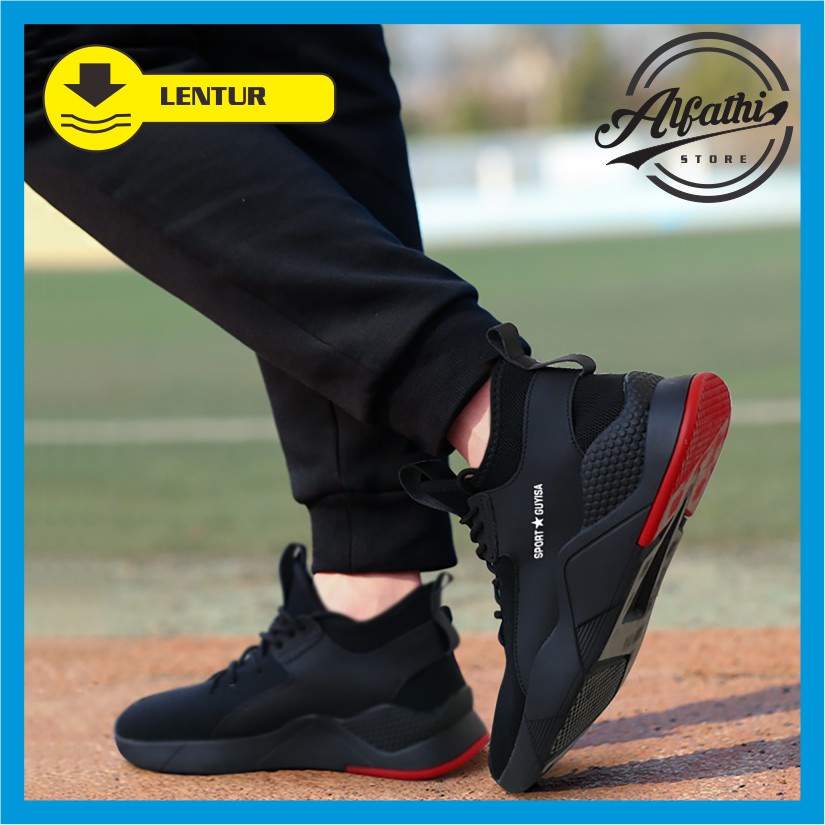 AlFathi Sepatu Safety Sneakers Sport Ori By Guyisa Black