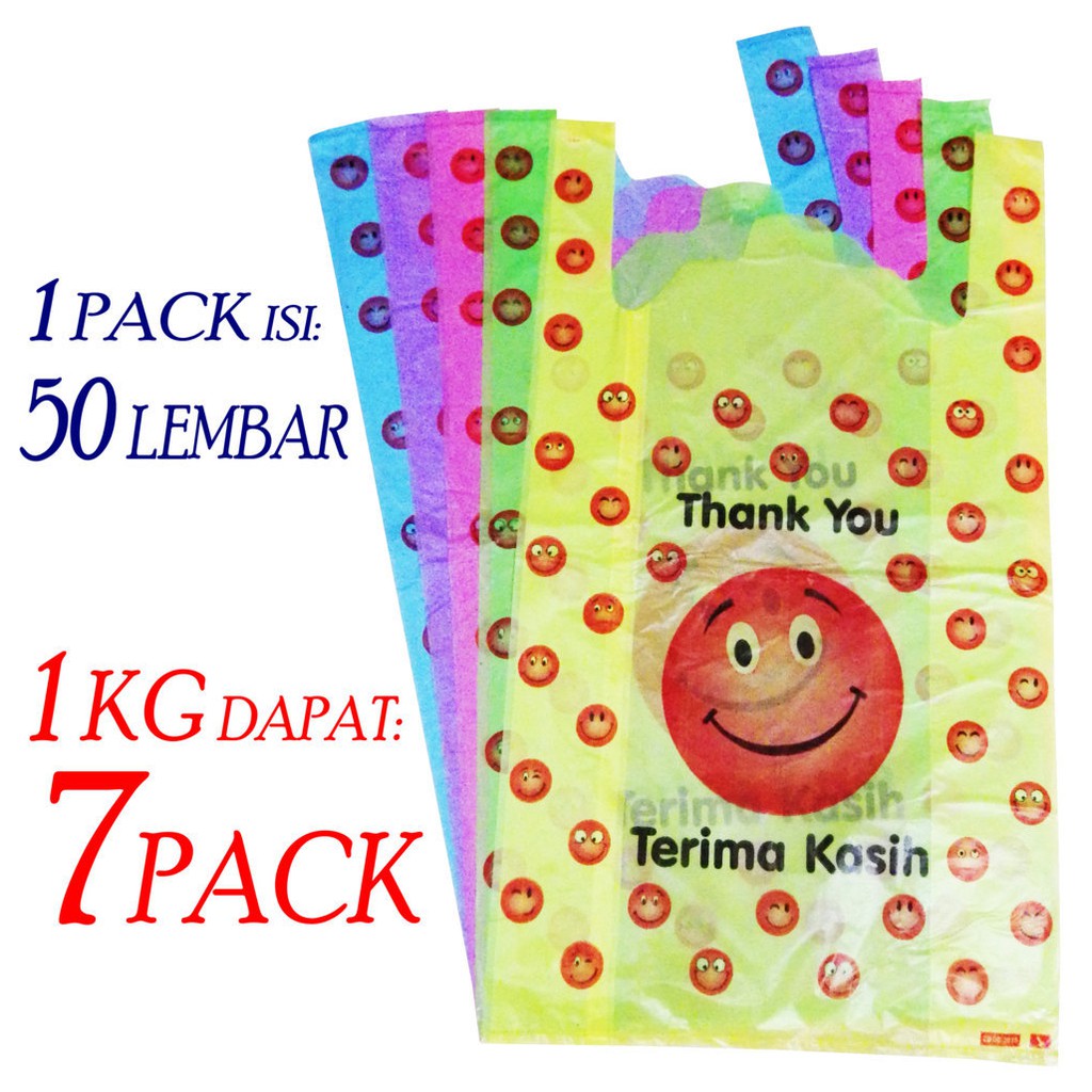 Plastik Kemasan Kresek Smile Ukuran 24cm Packing Online Shop