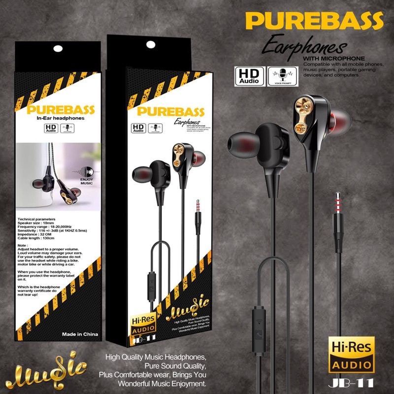 Hf Handsfree Headset JBL JB-11 Pure Bass Suara Mantapp