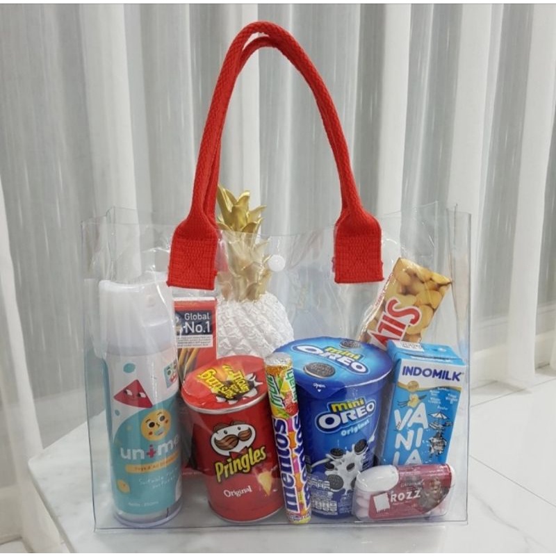 Tas mika pvc murah tas hampers keren totebag clear transparan bagus