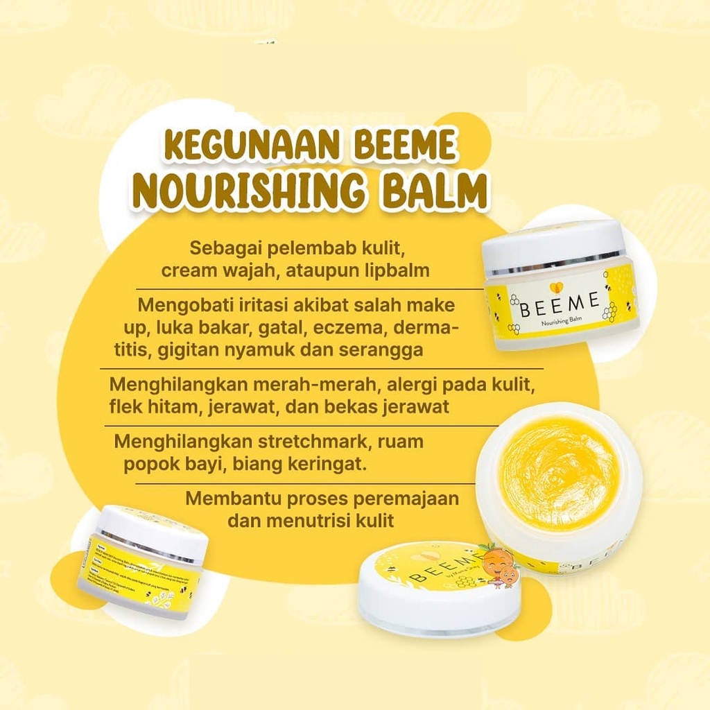 Beeme Nourishing Balm Skincare Ibu dan Anak Pembersih Menutrisi Kulit Anak Menjaga Kelembapan Wajah Bibir Atasi Masalah Kulit Kering Iritasi Alergi Memudarkan Bekas Luka Pada Muka Bayi Bpom Aman Bumil Bunsui