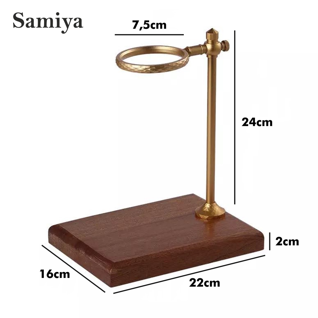 pour over coffee driiper stand V60 holder / bracket tiang kopi cooper with premium wood walnut