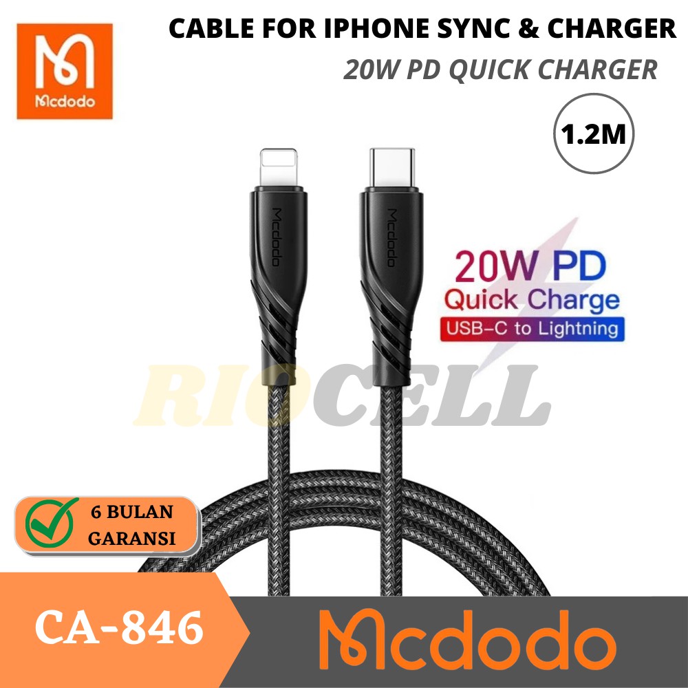 MCDODO Kabel Charger iPhone 12 iPhone 13 20W Quick Pd fast Charging