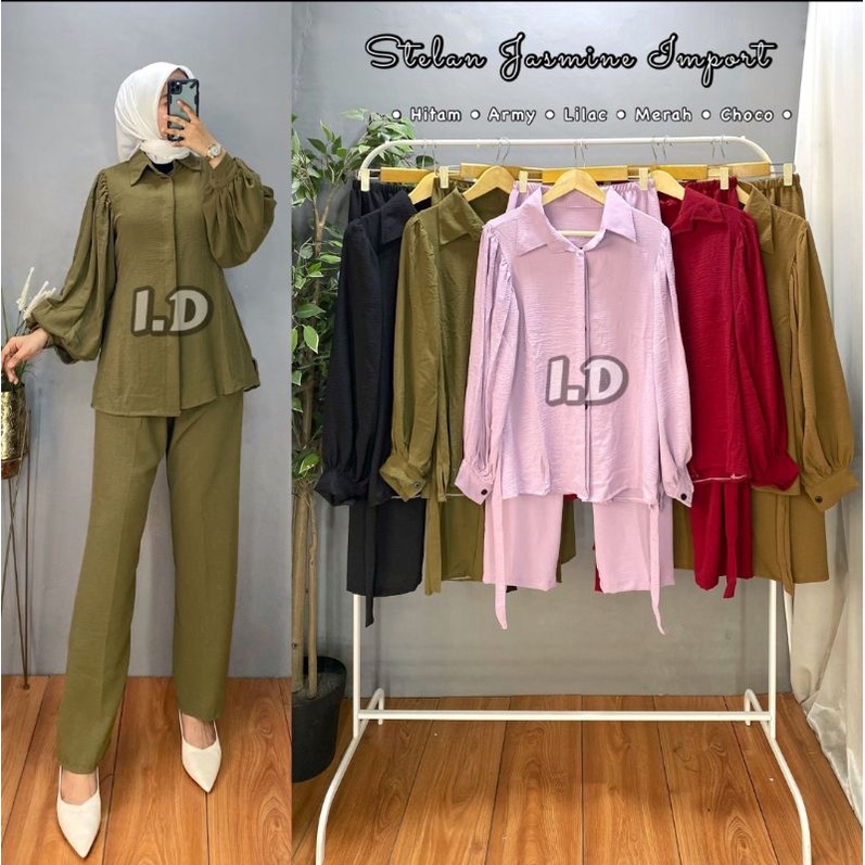 ONE SET TUNIK LENGAN BALON. SETELAN TUNIK LENGAN BALON. STELAN TUNIK LENGAN BALON. ONE SET PREMIUM. 