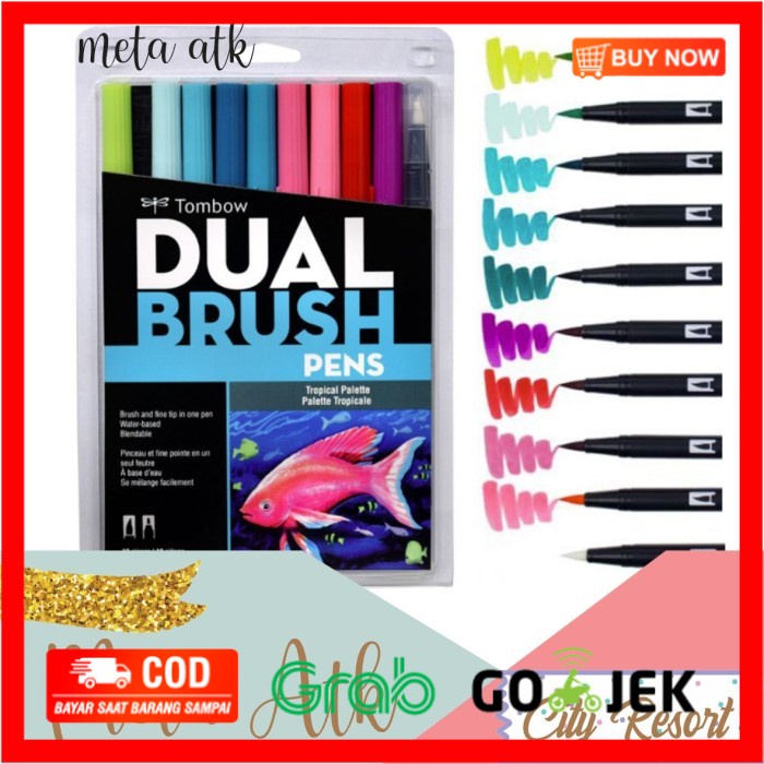 

(BISA COD) Dual Brush Pen Tombow Tropical Pallete isi 10pc