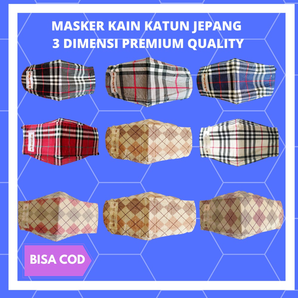 Masker  Non Medis 3D  Kain Katun Jepang 3Dimensi  Origami Evo Hanabi 3 Ply Earloop Premium Quality