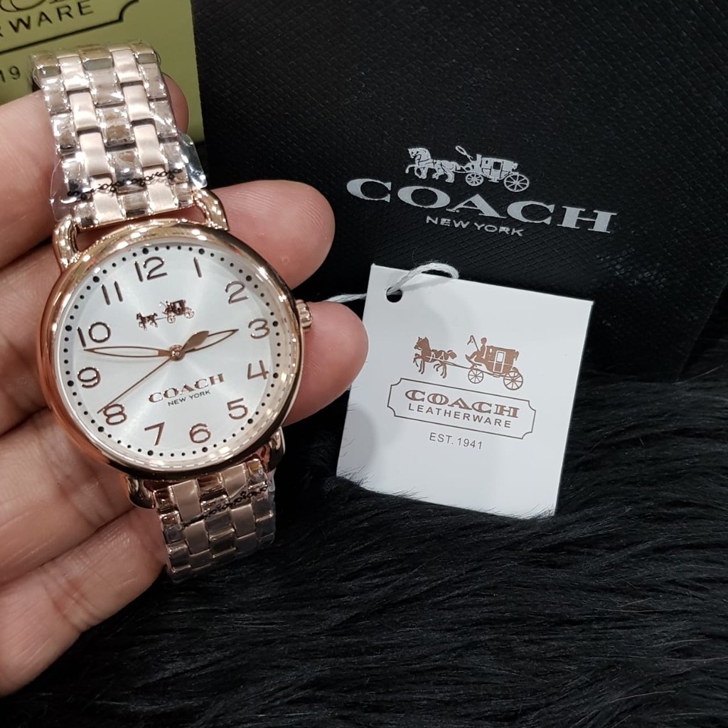 Jam Tangan Wanita Coach Original RoseGold Inner White NewYork