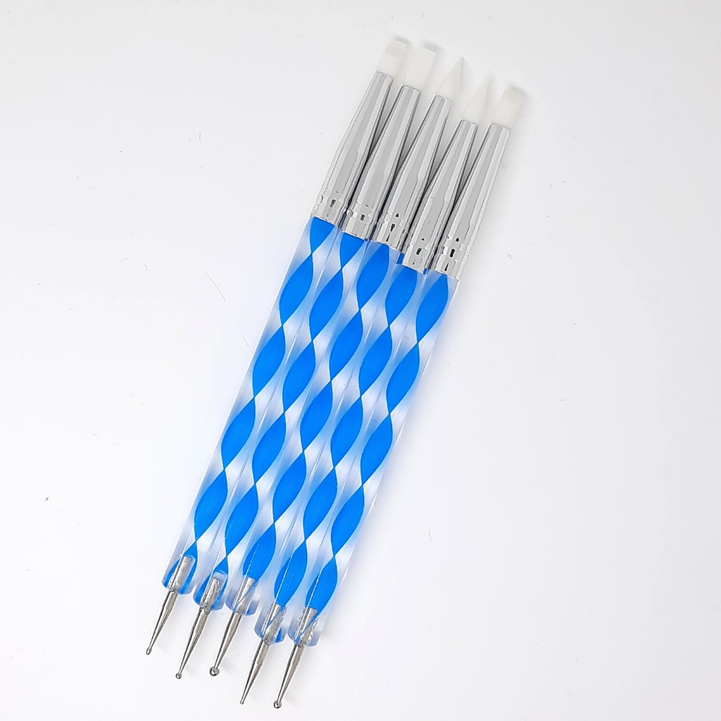 Brush Dual dotting silicone spiral set Nail Art tools