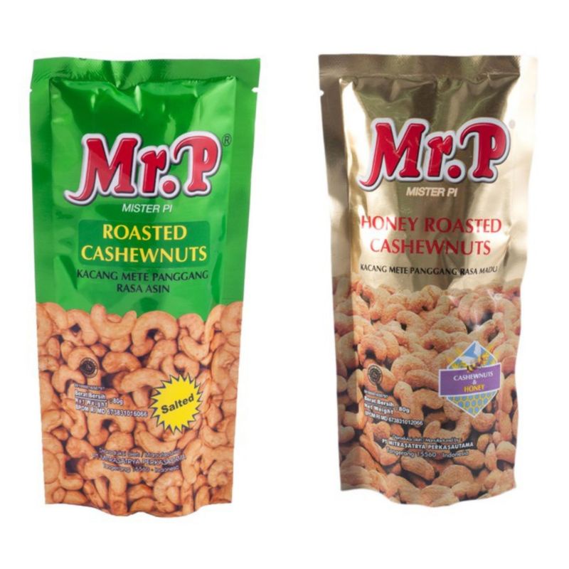 

MR.P Roasted Cashewnut Salted / Honey 80gr - Kacang Mete Panggang Mr.P Rasa Asin / Madu