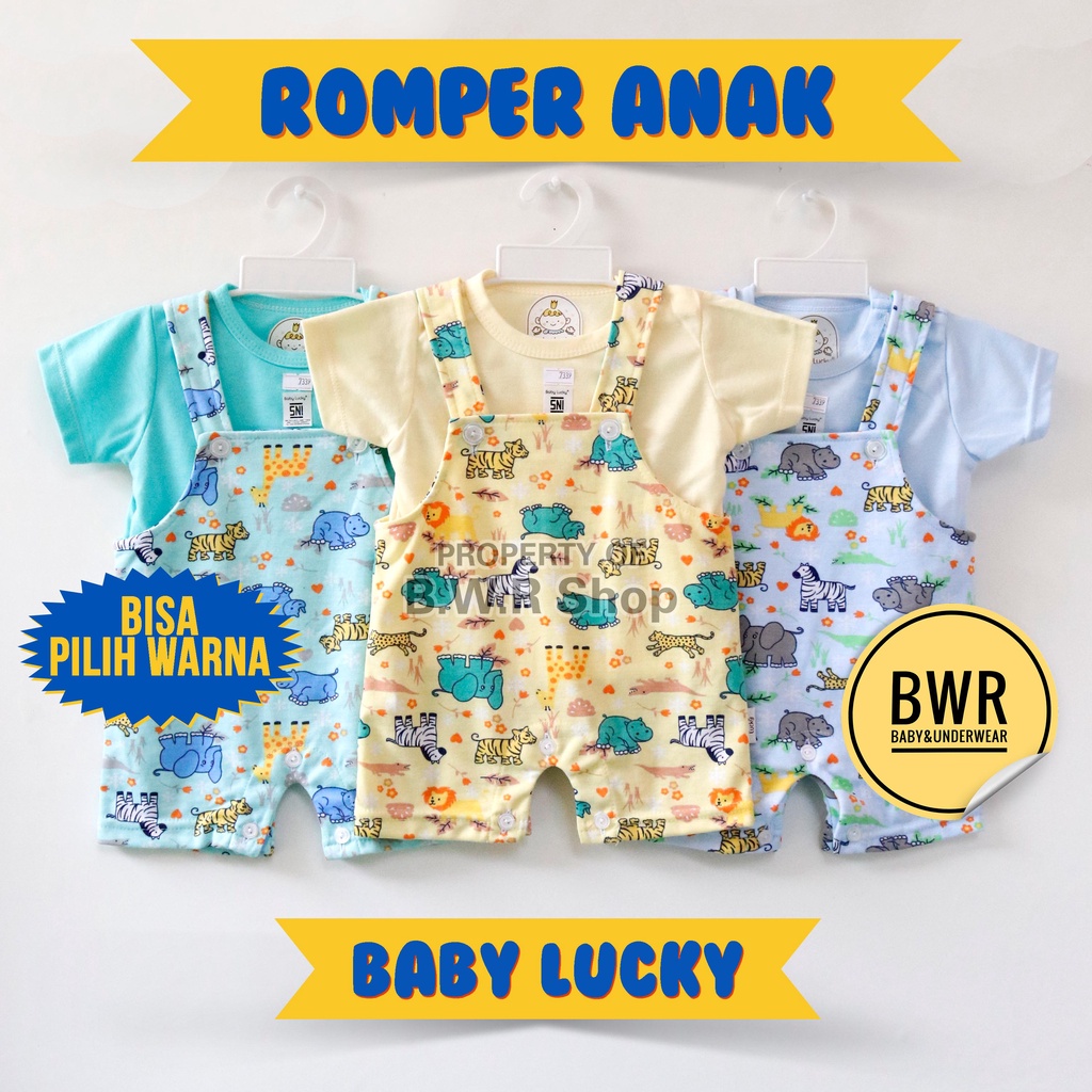 Set Romper Baby Lucky PENDEK / Setelan Anak 12-18 bulan / Piyama Bayi Kaos Celana Rompi | Bwr