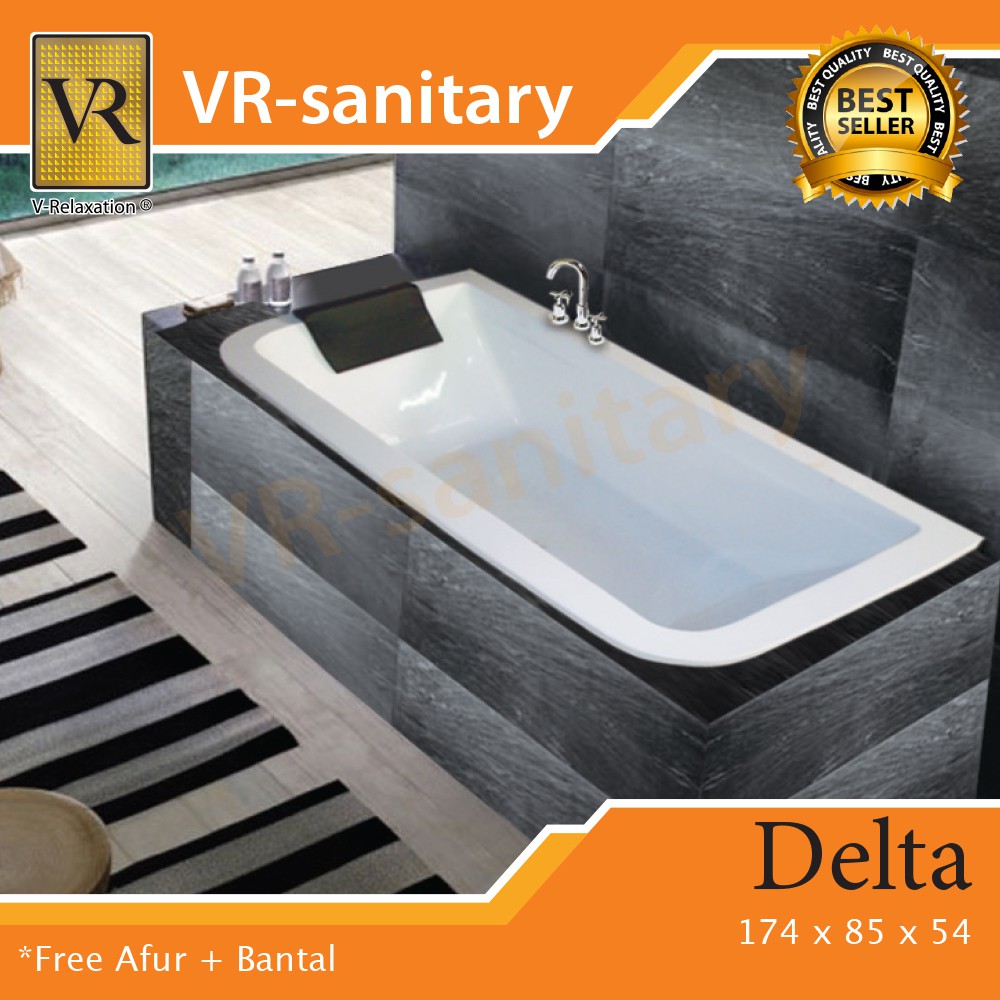 VR Bathtub Long Delta + Whirlpool Jacuzzi