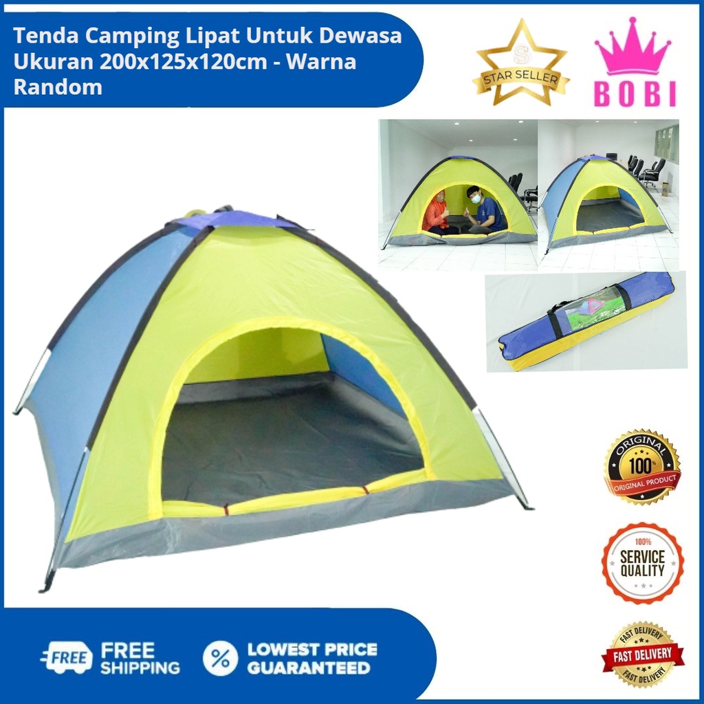 Tenda Camping Dewasa kode 10200-33 /  Tenda Kapasitas 1-3 Orang Tenda Otomatis Outdoor&amp;Indoor/ Warna Random