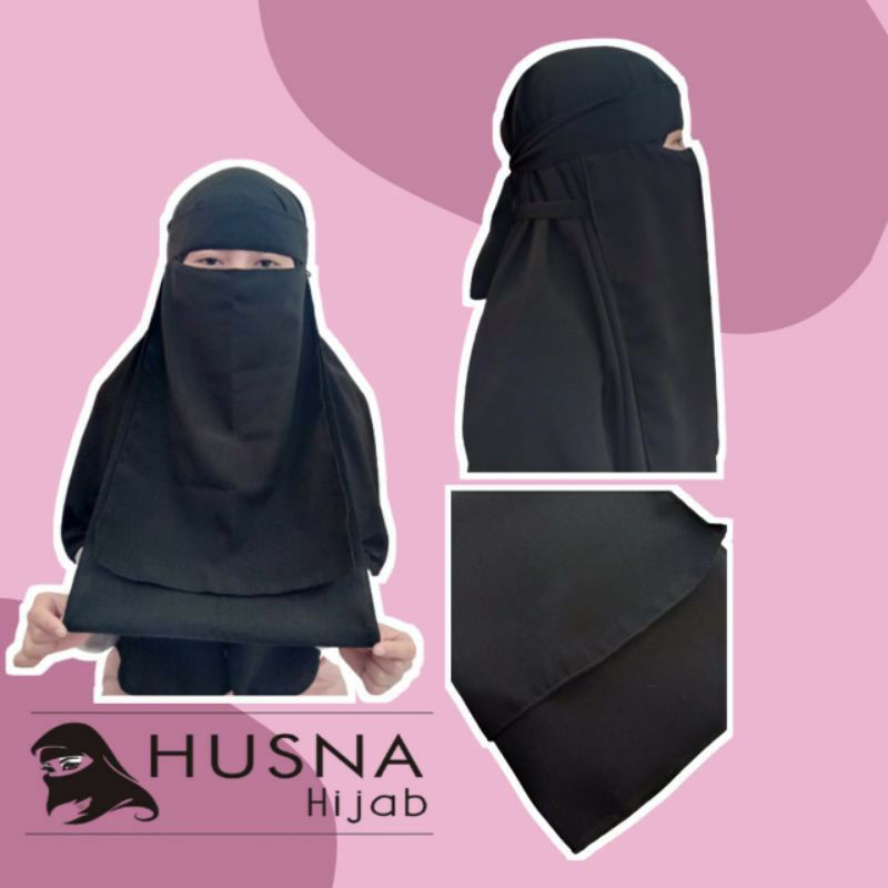 [HUSNA COLLECTION] NIQOB BANDANA 2 LAYER / CADAR BANDANA 2  LAYER / CADAR 2 LAPIS