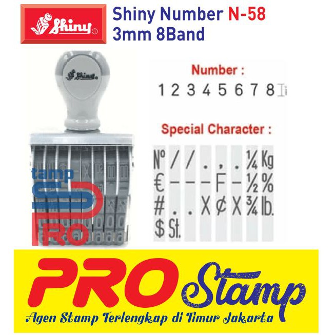 

Stempel Shiny Tinggi Angka 3mm