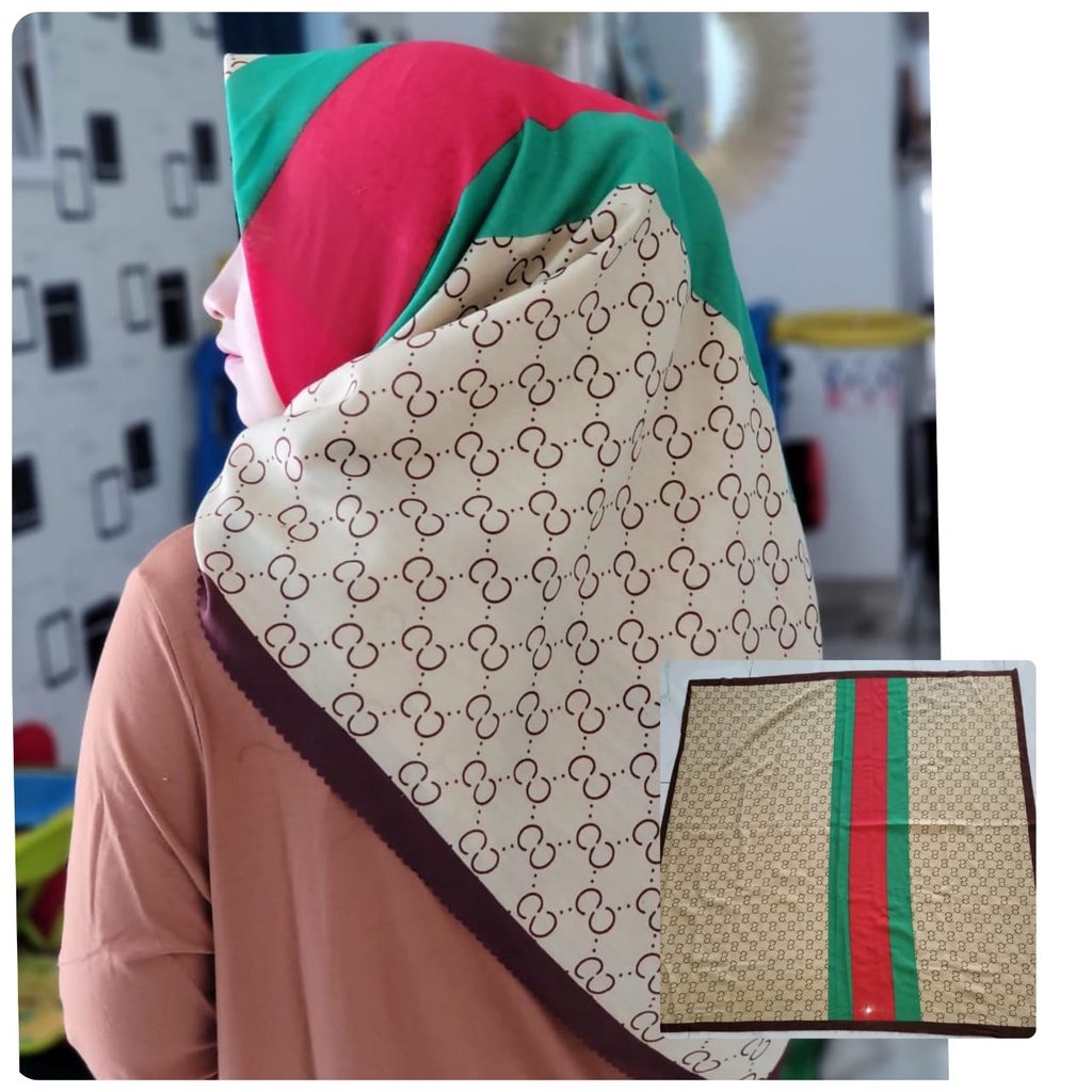 [SALE] Hijab Voal Motif Art Premium Square Lasercut Kerudung Segi empat Motif Jilbab Grosir Murah-M377