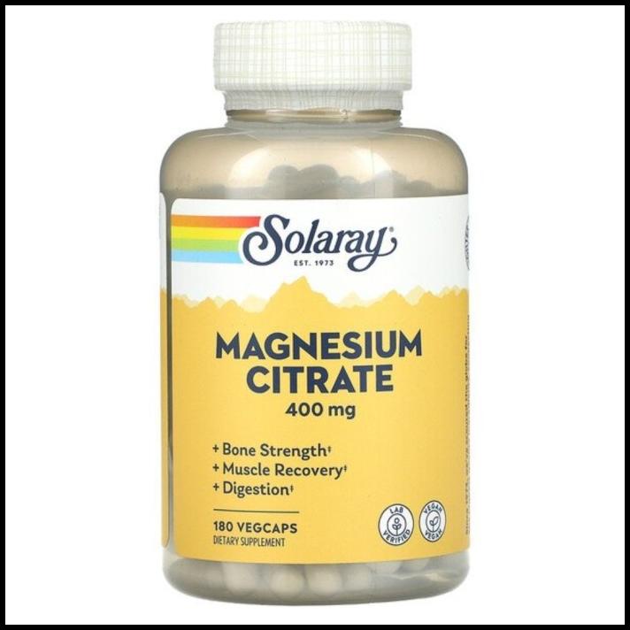 Solaray Magnesium Citrate 400Mg, 180 Veg Caps