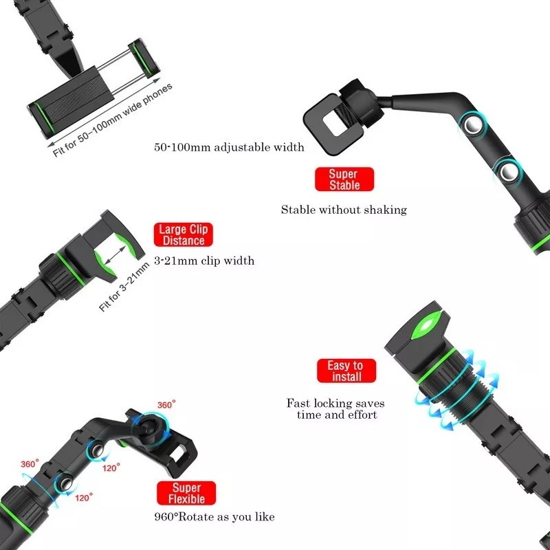 NA - Holder Mobil Kaca Spion Tempat Hp Mobil Mirror Car Holder D55