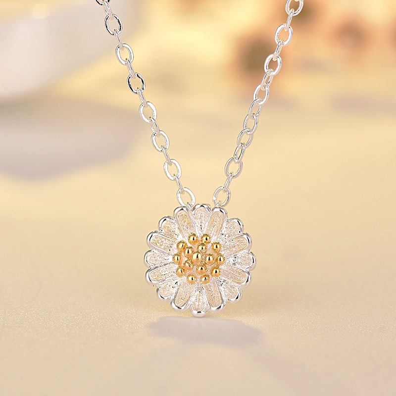 Anting Panjang Bentuk Bunga Matahari Daisy Chrysanthemum Asimetris Gaya Korea Untuk Wanita