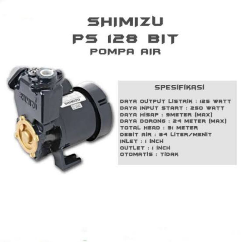 Pompa Air Shimizu PS-128BIT / 128 BIT