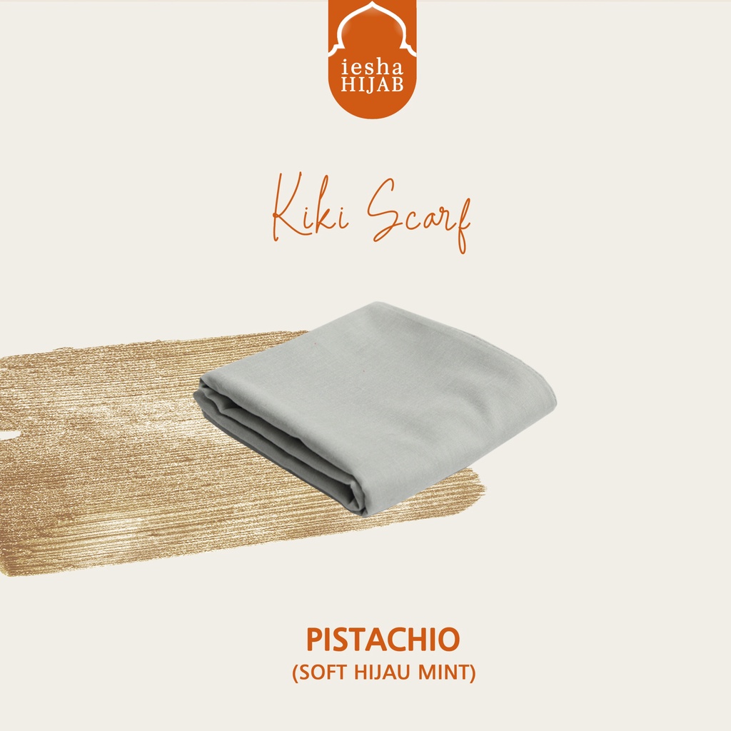 jilbab segiempat kiki scraft bahan katun warna pink salem mudah dibentuk,tudak kusut,nyaman,murah-PISTACHIO